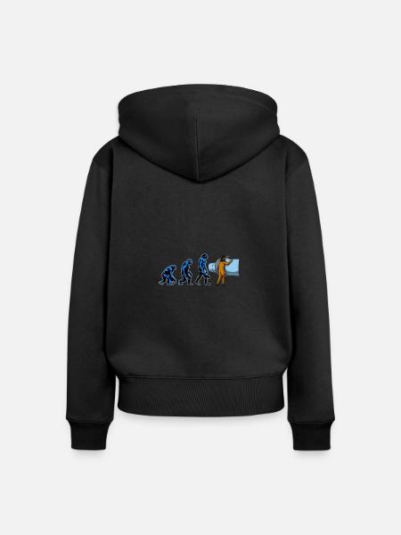 Flugzeug Mechaniker Evolution - Frauen Premium Bio Zip Hoodie - Schwarz