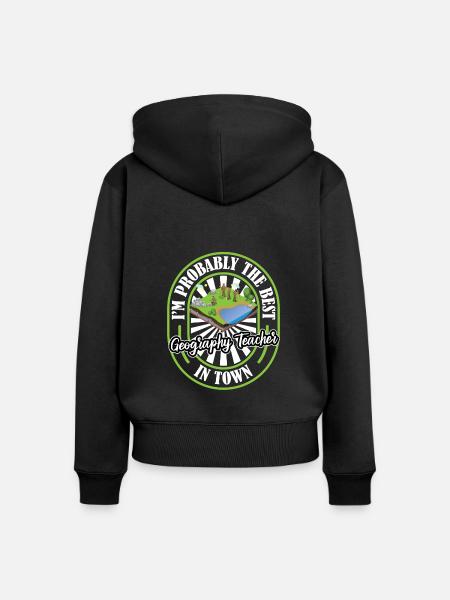 Geographie Geograf Lustig - Frauen Premium Bio Zip Hoodie - Schwarz