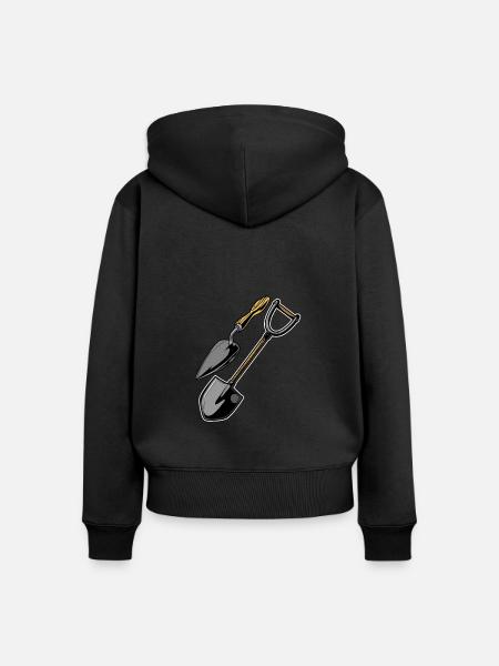 Hobbygärtner Garten Schaufel - Frauen Premium Bio Zip Hoodie - Schwarz