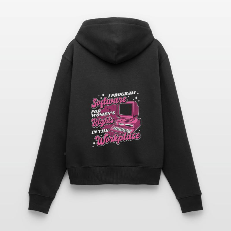 Developer Coder Programmer Workstation Sweat à capuche zippé Premium bio Femme