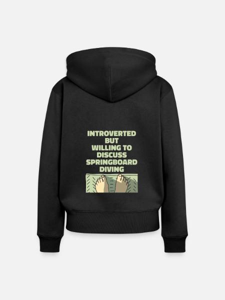 Turmspringen Turmspringer Introvertierte - Frauen Premium Bio Zip Hoodie - Schwarz