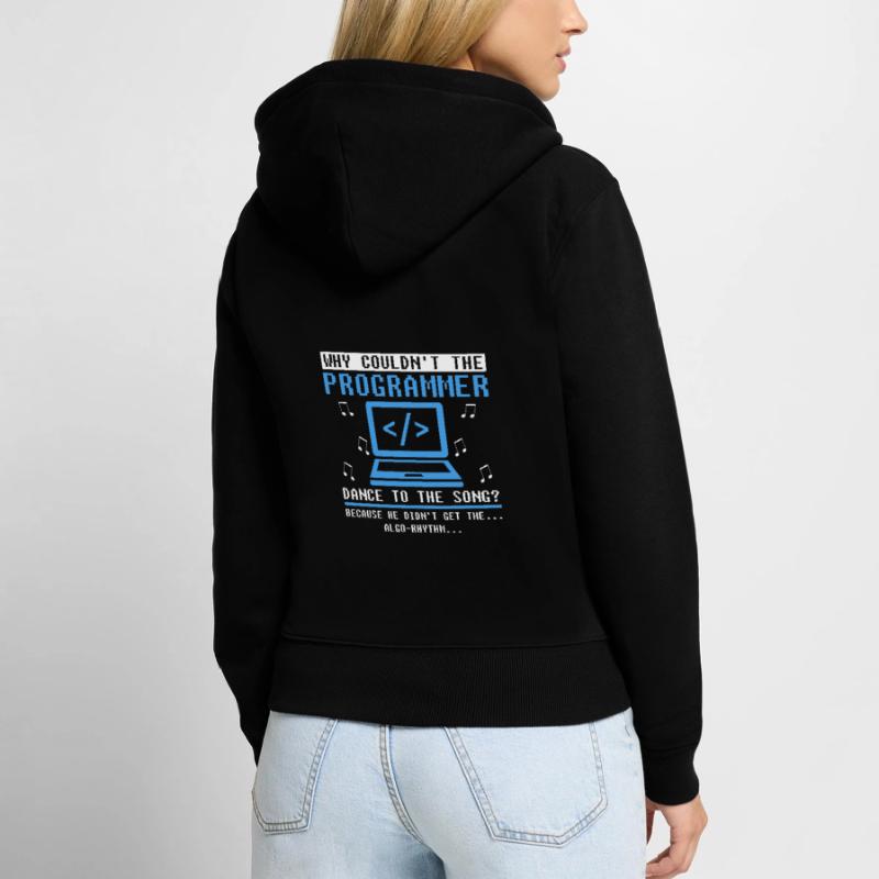 Développeur Coder Programmeur Comic Coding Sweat à capuche zippé Premium bio Femme