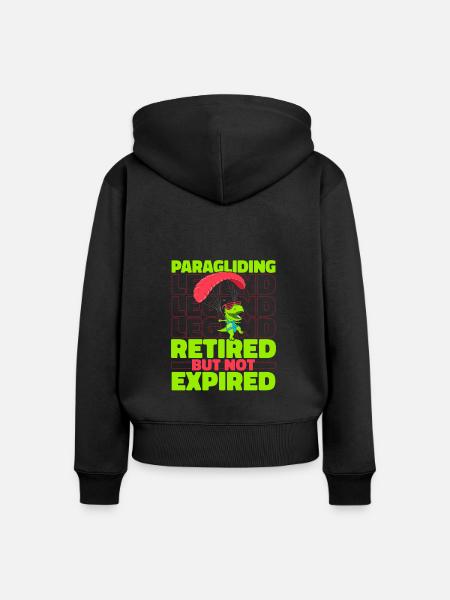 Paragleiter Paragleiten Dino - Frauen Premium Bio Zip Hoodie - Schwarz