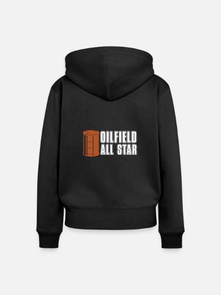 Ölfeld Bohrinsel Stern - Frauen Premium Bio Zip Hoodie - Schwarz