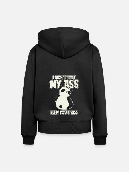 Großer Panda Pandabär - Frauen Premium Bio Zip Hoodie - Schwarz