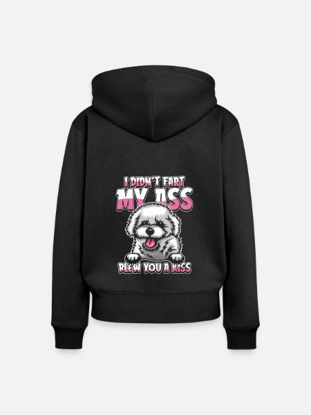Bichon Frize - Frauen Premium Bio Zip Hoodie - Schwarz