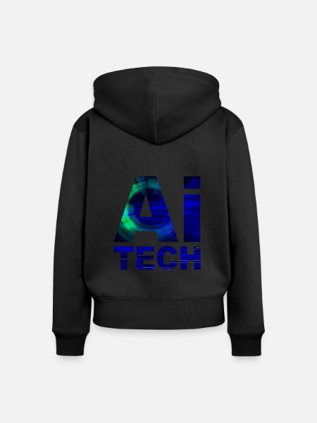 AI TECH - Frauen Premium Bio Zip Hoodie - Schwarz