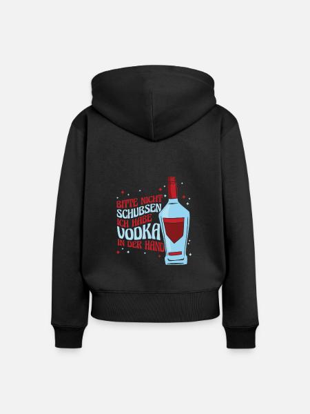 Vodka Wodka Witzig Wodka - Frauen Premium Bio Zip Hoodie - Schwarz