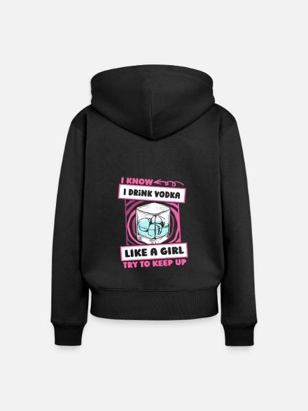 Vodka Wodka Mädchen - Frauen Premium Bio Zip Hoodie - Schwarz