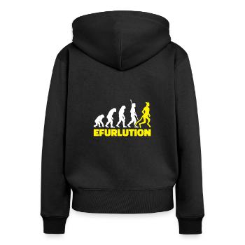 Furry Fandom Fursuits Evolution - Frauen Premium Bio Zip Hoodie - Schwarz - Hinten - Julia (174cm)
