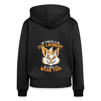 Furry Fandom Fursuits - Sweat à capuche zippé Premium bio Femme - noir - Dos - Julia (174cm)