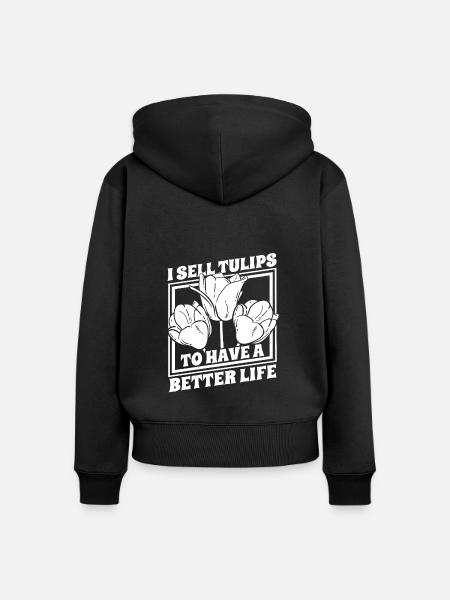 Tulpen Tulpen - Frauen Premium Bio Zip Hoodie - Schwarz