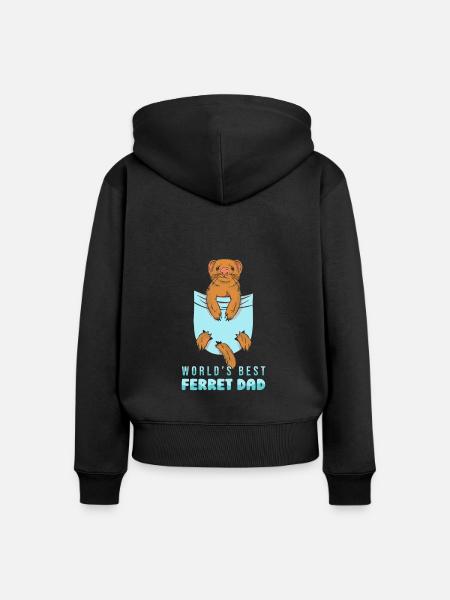 Frettchen Iltis Niedlich - Frauen Premium Bio Zip Hoodie - Schwarz