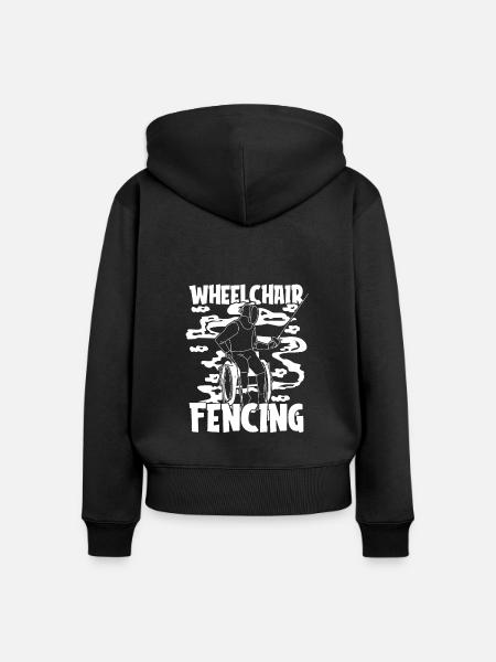 Fechten Fechter Rollstuhl - Frauen Premium Bio Zip Hoodie - Schwarz