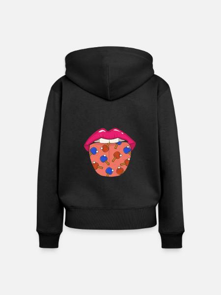 Tischtennis Pingpong Cool - Frauen Premium Bio Zip Hoodie - Schwarz
