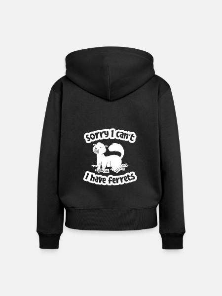Frettchen Iltis - Frauen Premium Bio Zip Hoodie - Schwarz