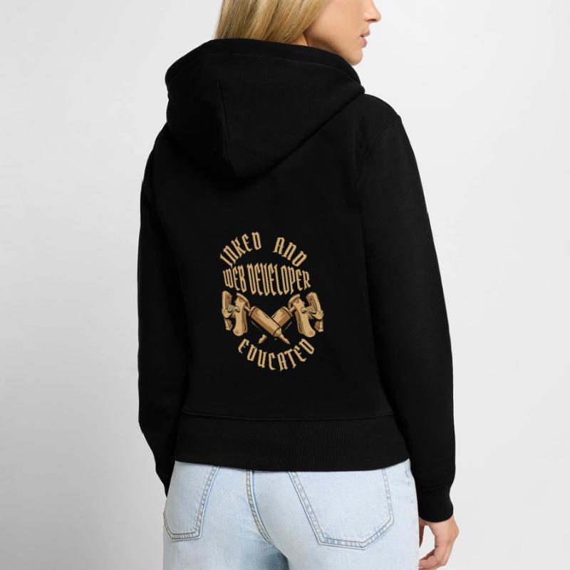 Web Developer Webdeveloper Tattoo Women's Premium Organic Zip Hoodie