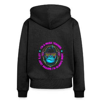 Professeur de musique Professeur de musique Cool - Sweat à capuche zippé Premium bio Femme - noir - Dos - Julia (174cm)