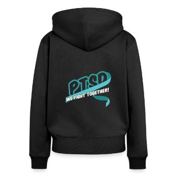 Psychologie Psychologue - Sweat à capuche zippé Premium bio Femme - noir - Dos - Julia (174cm)