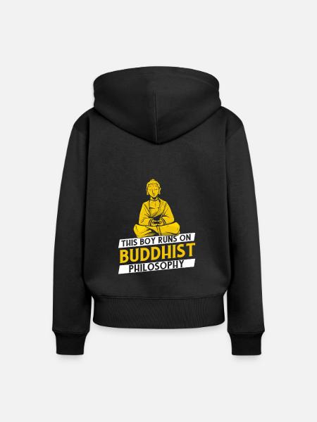 Buddha Buddhist Philosophie - Frauen Premium Bio Zip Hoodie - Schwarz
