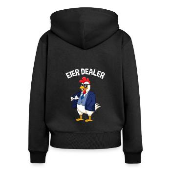 Eier Dealer Huhn Hühnerhalter Hühner - Frauen Premium Bio Zip Hoodie - Schwarz - Hinten - Julia (174cm)