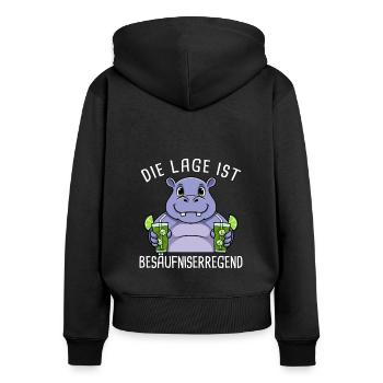 Die Lage Ist Besäufniserregend Mädelsabend - Frauen Premium Bio Zip Hoodie - Schwarz - Hinten - Julia (174cm)