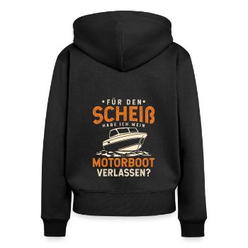Sportboot Rennboot Bootsbesitzer Kapitän Motorboot - Frauen Premium Bio Zip Hoodie - Schwarz - Hinten - Julia (174cm)