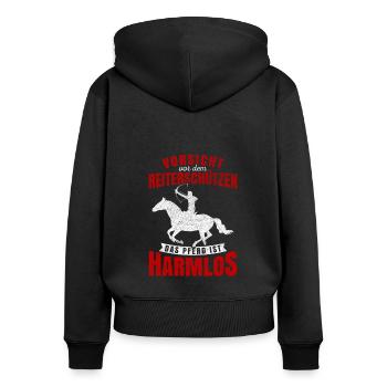 Bogenschütze Bogen Pfeile Reiten Bogenschießen - Frauen Premium Bio Zip Hoodie - Schwarz - Hinten - Julia (174cm)