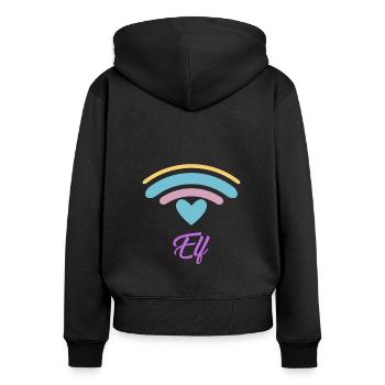 11. Geburtstag Regenbogen - Frauen Premium Bio Zip Hoodie - Schwarz - Hinten - Julia (174cm)