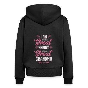 Childminder Nanny Grandma Babysitter - Women's Premium Organic Zip Hoodie - black - Back - Julia (174cm)