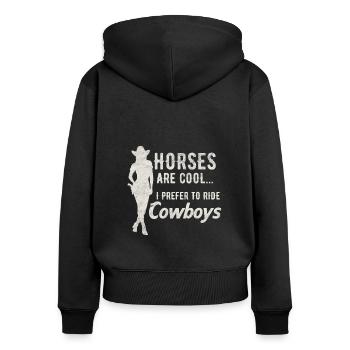 Wild West Western Rodeo Bull Riding Cowboy - Women's Premium Organic Zip Hoodie - black - Back - Julia (174cm)