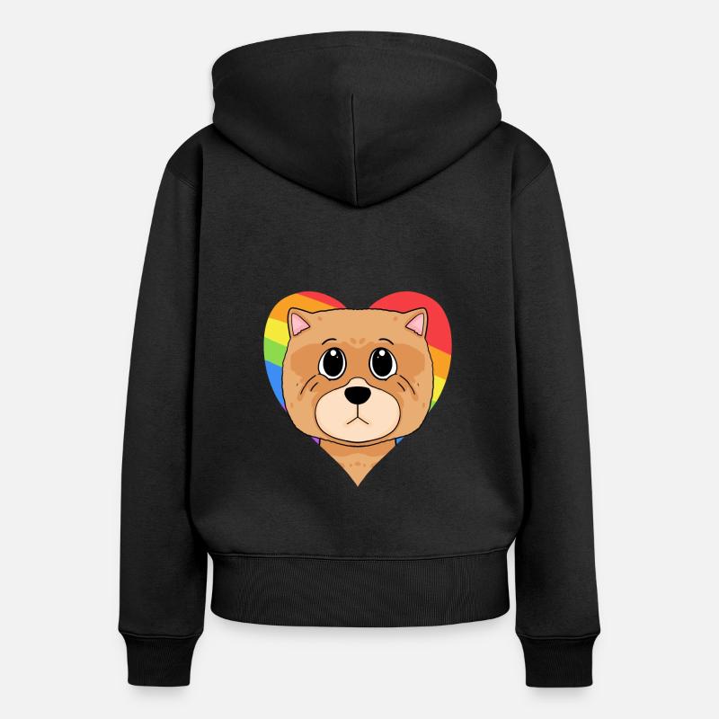 Chow Chow Chien de race Chien - Sweat à capuche zippé Premium bio Femme - noir