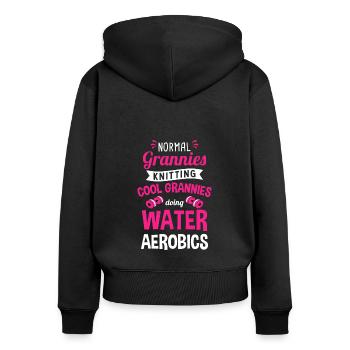 Water aerobics Water sports Fitness Water Aerobics - Women's Premium Organic Zip Hoodie - black - Back - Julia (174cm)