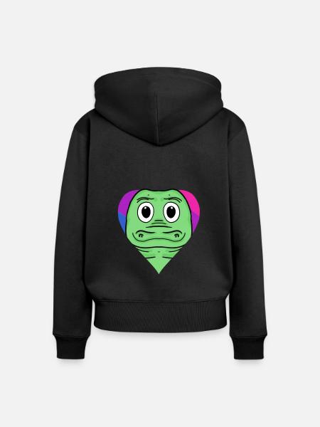 Bisexuell Krokodil Geschenk - Frauen Premium Bio Zip Hoodie - Schwarz
