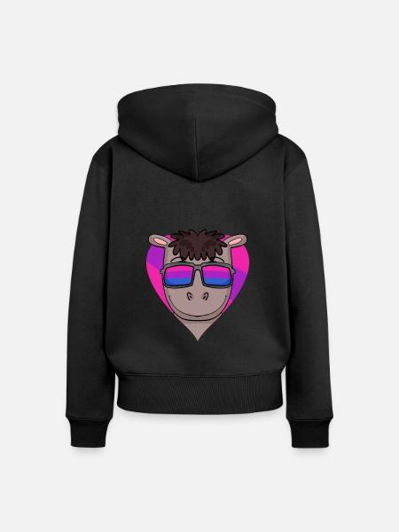 Bisexuell Pferd Geschenk - Frauen Premium Bio Zip Hoodie - Schwarz