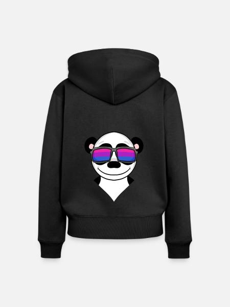 Bisexuell Panda Geschenk - Frauen Premium Bio Zip Hoodie - Schwarz