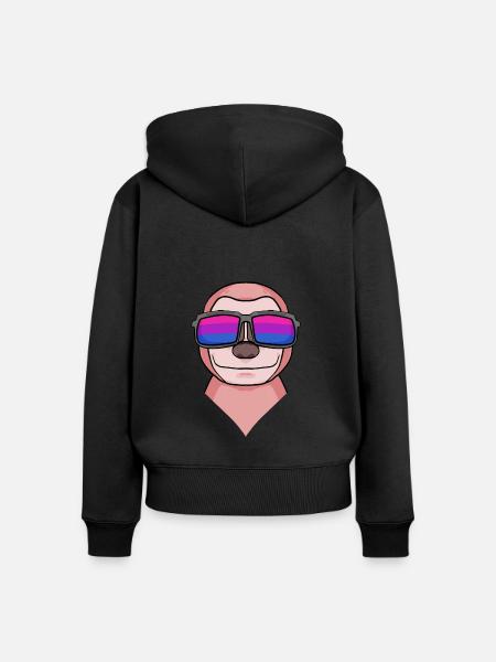 Bisexuell Faultier Geschenk - Frauen Premium Bio Zip Hoodie - Schwarz