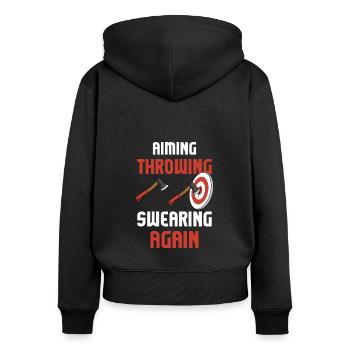 Axe ThrowIng Axe Double Axe Thrower - Women's Premium Organic Zip Hoodie - black - Back - Julia (174cm)