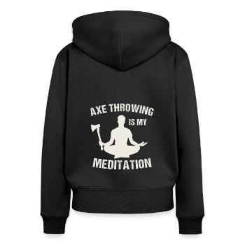 Axe ThrowIng Axe Double Axe Thrower - Women's Premium Organic Zip Hoodie - black - Back - Julia (174cm)