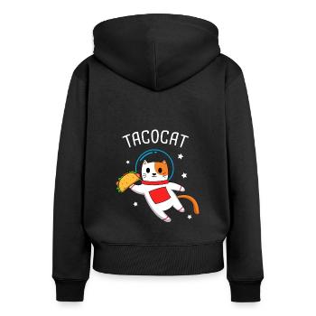 taco cat - Women's Premium Organic Zip Hoodie - black - Back - Julia (174cm)