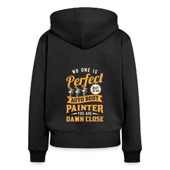 Peintre de carrosserie Mécanicien automobile Peintre de voiture - Sweat à capuche zippé Premium bio Femme - noir - Dos - Julia (174cm)