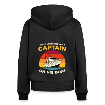 Sport Boat Racing Boat Boat Owner Captain Motorboat - Women's Premium Organic Zip Hoodie - black - Back - Julia (174cm)