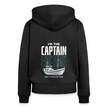 Bateau de sport Racing Boat Propriétaire de bateau Capitaine Motorboat - Sweat à capuche zippé Premium bio Femme - noir - Dos - Julia (174cm)