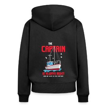 Bateau de sport Racing Boat Propriétaire de bateau Capitaine Motorboat - Sweat à capuche zippé Premium bio Femme - noir - Dos - Julia (174cm)