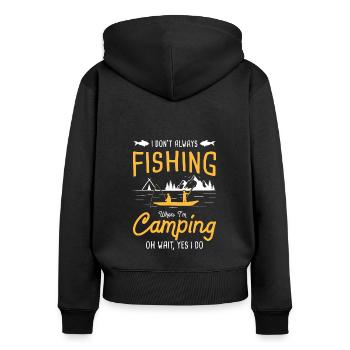 Pêche Sportive Pêche Poisson Hameçons Pêche - Sweat à capuche zippé Premium bio Femme - noir - Dos - Julia (174cm)