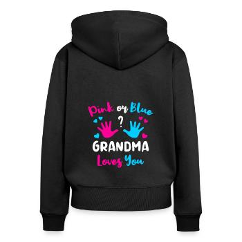 Oma Großmutter Omi Enkelkind Enkel Ich Werde Oma - Frauen Premium Bio Zip Hoodie - Schwarz - Hinten - Julia (174cm)