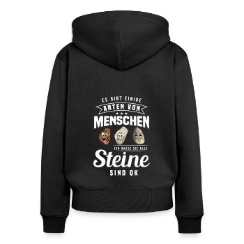 Es Gibt Einige Arten Von Menschen Ich hasse Alle - Frauen Premium Bio Zip Hoodie - Schwarz - Hinten - Julia (174cm)