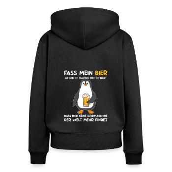 Biertrinker Bierbrauer Mallorca Urlaub Bier - Frauen Premium Bio Zip Hoodie - Schwarz - Hinten - Julia (174cm)