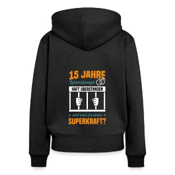 Hochzeitstag Jubiläum Verheiratet Ehe Ehemann - Frauen Premium Bio Zip Hoodie - Schwarz - Hinten - Julia (174cm)