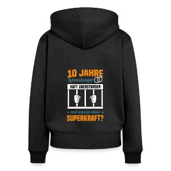 Hochzeitstag Jubiläum Verheiratet Ehe Ehemann - Frauen Premium Bio Zip Hoodie - Schwarz - Hinten - Julia (174cm)